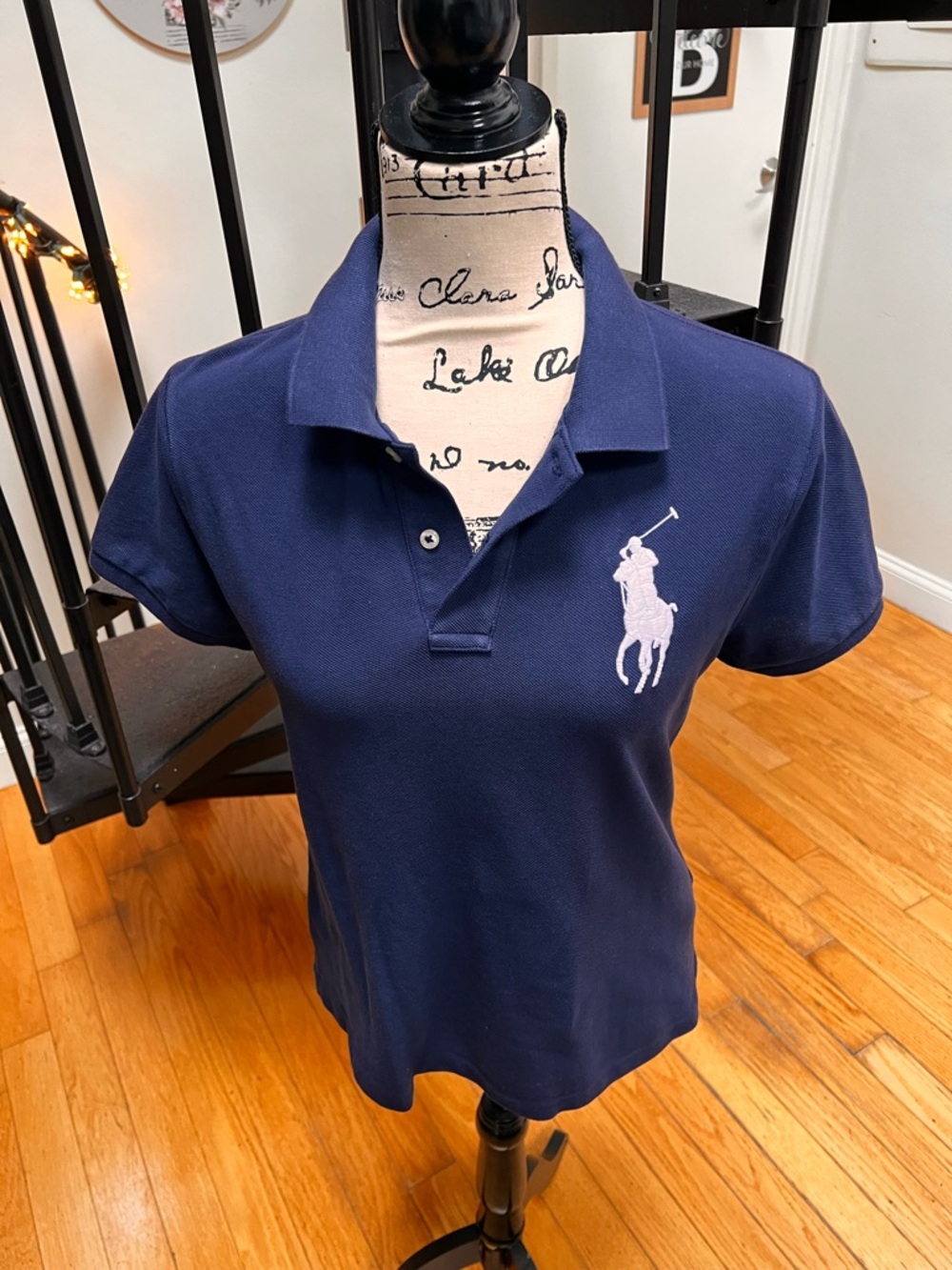 Ralph Lauren Navy Polo with White Pony Embroidery